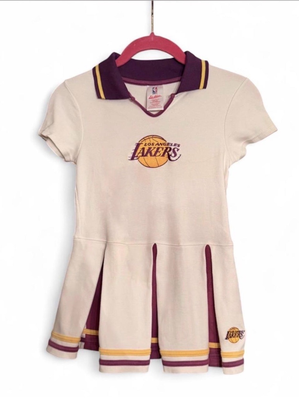 Official NBA Los Angeles Lakers Kid Athlete Pleated Cheerleader Dress - Size 5/6